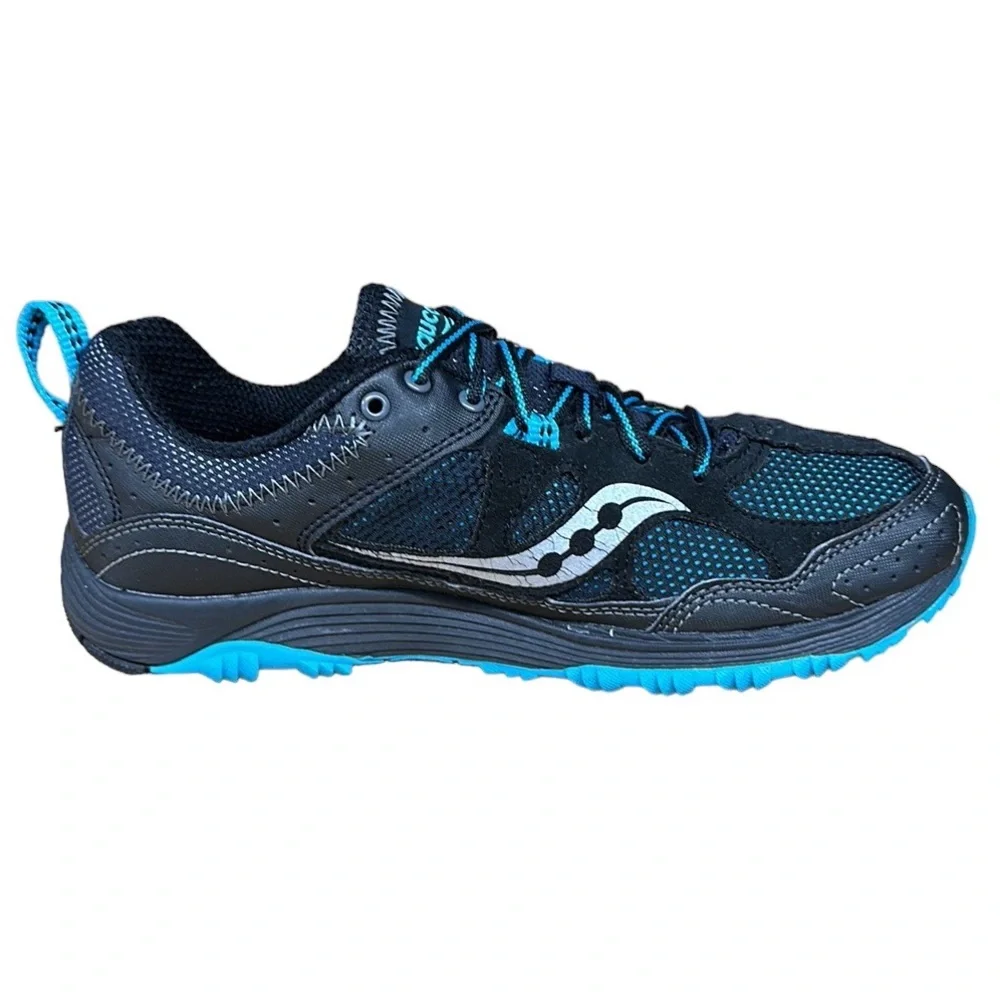 Saucony Black Blue Adapt Trail Running Hiking Walking Shoes #15148-1 Size 8.5